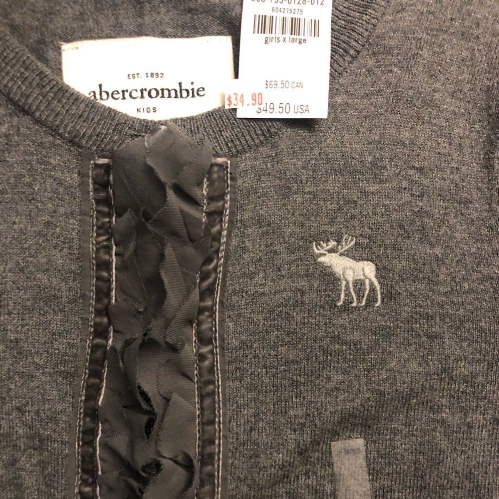 Abercrombie Button Down Ruffled Crop Top - Picture 2 of 2
